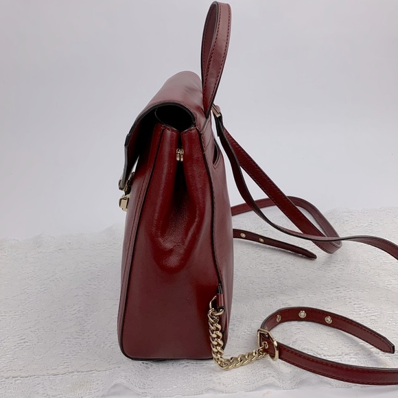 Michael Kors Whitney Leather Backpack Purse Gold chain Brick red New NWOT - Picture 6 of 17